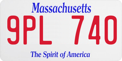 MA license plate 9PL740