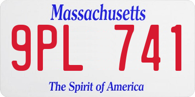 MA license plate 9PL741