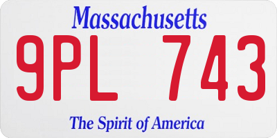 MA license plate 9PL743