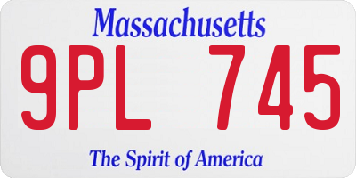 MA license plate 9PL745