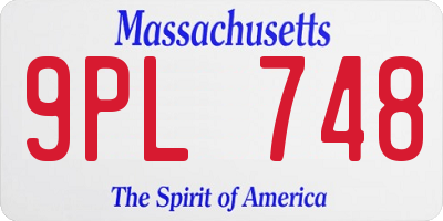 MA license plate 9PL748