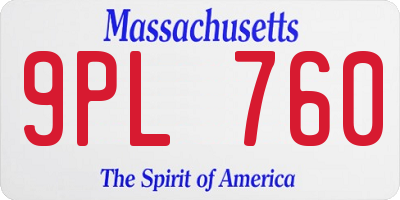 MA license plate 9PL760