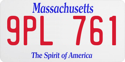 MA license plate 9PL761