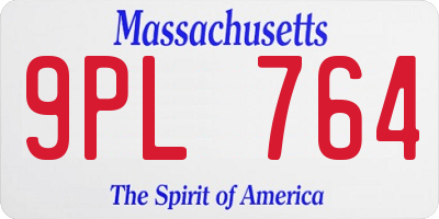 MA license plate 9PL764