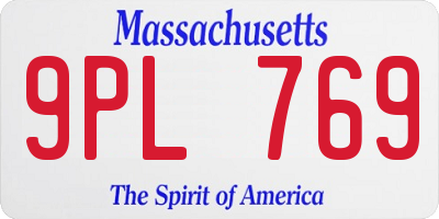 MA license plate 9PL769