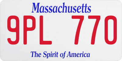 MA license plate 9PL770
