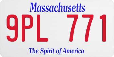 MA license plate 9PL771
