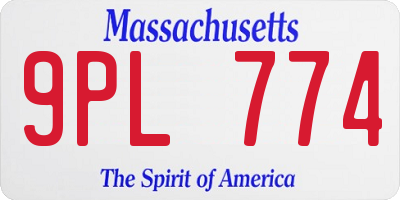 MA license plate 9PL774