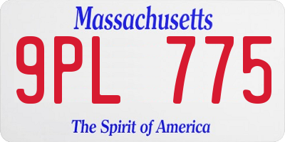 MA license plate 9PL775