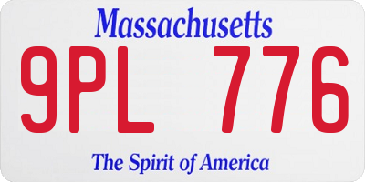 MA license plate 9PL776