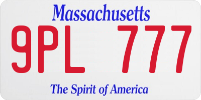 MA license plate 9PL777