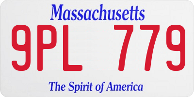MA license plate 9PL779