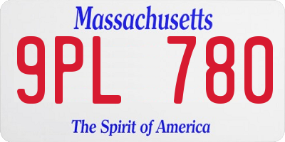 MA license plate 9PL780
