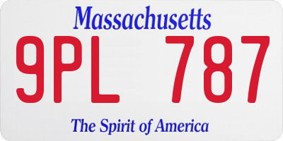 MA license plate 9PL787