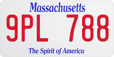 MA license plate 9PL788