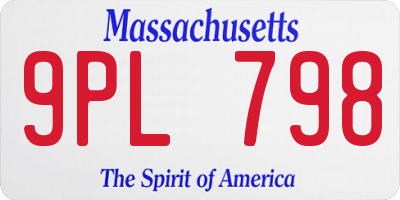 MA license plate 9PL798