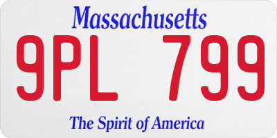 MA license plate 9PL799