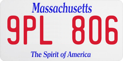 MA license plate 9PL806