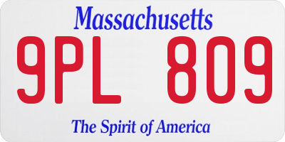 MA license plate 9PL809