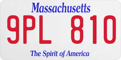 MA license plate 9PL810