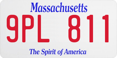 MA license plate 9PL811