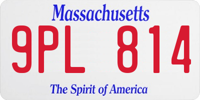 MA license plate 9PL814