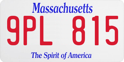 MA license plate 9PL815