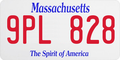 MA license plate 9PL828