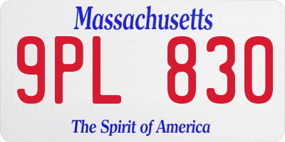 MA license plate 9PL830