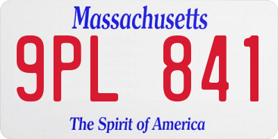 MA license plate 9PL841