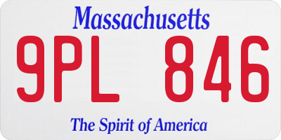 MA license plate 9PL846