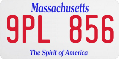 MA license plate 9PL856