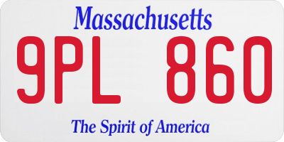 MA license plate 9PL860