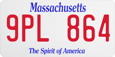 MA license plate 9PL864