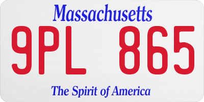MA license plate 9PL865