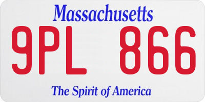 MA license plate 9PL866