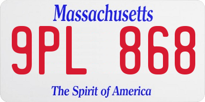 MA license plate 9PL868