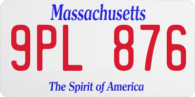 MA license plate 9PL876