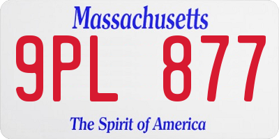 MA license plate 9PL877