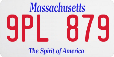 MA license plate 9PL879