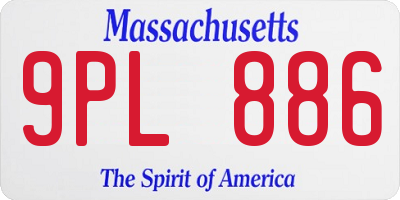 MA license plate 9PL886
