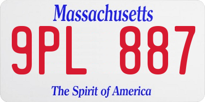MA license plate 9PL887