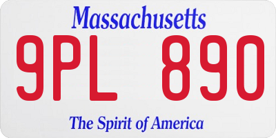 MA license plate 9PL890
