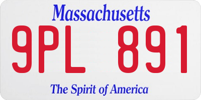 MA license plate 9PL891