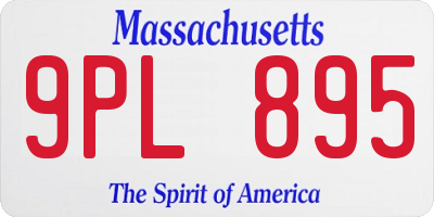 MA license plate 9PL895