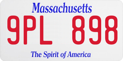 MA license plate 9PL898