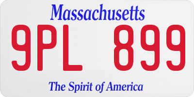 MA license plate 9PL899