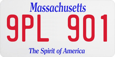 MA license plate 9PL901