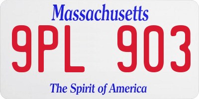 MA license plate 9PL903