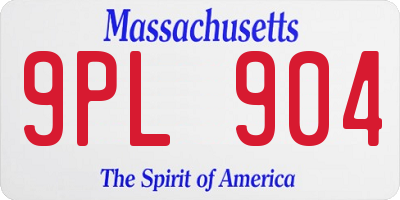 MA license plate 9PL904